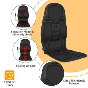 <b>Back</b> <b>Massager</b> Car Seat Cushion With 8 <b>Vibration</b> Modes Heating Function Plug in D0100XTTZY7 <b>Back</b> <b>Massager</b> Cushion Car Se - Product Image 3
