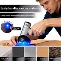 Cisaille électrique sans fil pour carton, coupe-boîtes rotatif rechargeable avec lumière LED, pour cuir, tissu, tapis