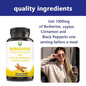 Cápsulas de Extracto de Berberina Hcl de Marca Privada, Extracto de Canela de Ceilán y Pimienta Negra para Reforzar el Sistema Inmunitario, Píldoras de Berberina - Product Image 6