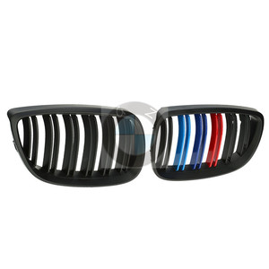 Bmw E92 M Style Grille Matte Black Double Line 2006-2009 Front Bumper <b>ABS</b> Plastic - Product Image 1