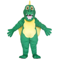 Costume de mascotte de dragon vert incroyable avec ailes jaunes, en EVA imprimé sur mesure, pour carnaval et fêtes