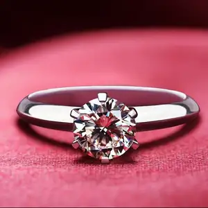 Certified 2.00 Ct Round Shape Genuine White Moissanite Solitaire Ring 14 18k White Gold、Wedding Ring、Moissanite Ring