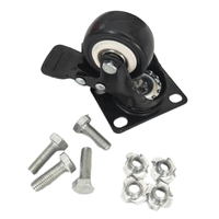 Accessoires de boîtier de vol Roue interne en fer noir de 3 pouces Roue de boîtier de chariot Roue externe Roulette de bordure cachée en stock