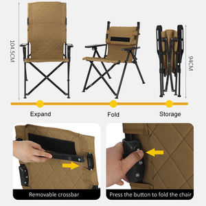 Modern Hot Selling Outdoor Aluminum Frame Portable Lightweight Durable Adjustable <b>Backrest</b> Reclining Camping Chair 600D Oxford - Product Image 4