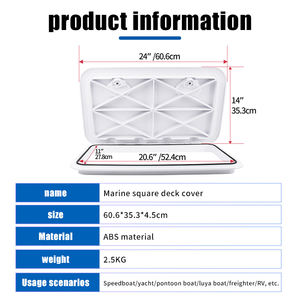 Couverture de trappe de pont de 24 pouces pour yacht marin, couvercle d'inspection de bateau 606*353, housses de bateau du fabricant - Product Image 6