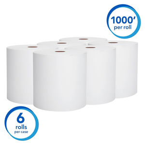 Rollo de Toallas de Mano Desechables al por Mayor, de Pulpa de Madera Virgen Industrial, 1 Capa, 36/40 g/m², con Núcleo Blanco, <span class=keywords><strong>para</strong></span> <span class=keywords><strong>Dispensador</strong></span> - Product Image 1