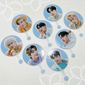 Custom New plastic transparent Kpop Mini fans and Cute Hand fan double side mini fan Plastic kpop picket