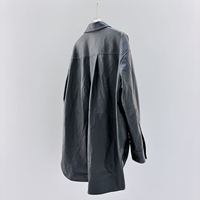 Chemisier en cuir pour femme, personnalisable en usine, en peau de mouton importée, à simple boutonnage, fendu, long, imperméable, toutes saisons
