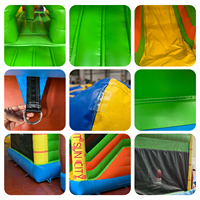 Toboggan gonflable PVC Woqi personnalisable, arc-en-ciel coloré, double piste, installation facile pour les fêtes d'été des enfants, les événements en plein air et les jardins.