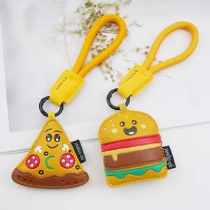 LLavero de cuero de hamburguesa de comida bonita de dibujos animados exquisito pequeño regalo para parejas colgante de mochila escolar de celebrante de <span class=keywords><strong>Internet</strong></span> - Product Image 2