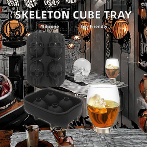 Wholesale Skeleton-Shaped Silicone Ice Cube Tray with Lid, Reusable Flexible Mold for Ice <b>Cream</b>, Whisky, or Food Cubes - Product Image 3
