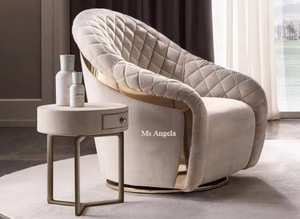 Sedia di alta qualità in acciaio inox velluto bianco sedia per il tempo libero moderno divano singolo sedia <span class=keywords><strong>salotto</strong></span> <span class=keywords><strong>mobili</strong></span> da soggiorno - Product Image 3