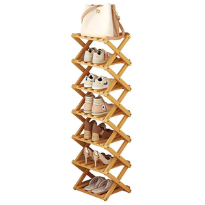 Étagère à chaussures pliable en bambou à 7 niveaux, design moderne, autoportante, en <span class=keywords><strong>bois</strong></span>, pour la maison, l'appartement, l'hôtel, pour l'ameublement de salon - Product Image 1