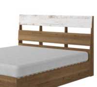 Lit en bois rétro tendance, design minimaliste et grain de bois riche, taille personnalisable