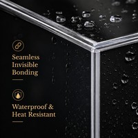 FD-9200 3mm Breite Transparenter Acryl-Klebestreifen 2,3-3,8mm Doppelseitiges Klebeband für Kartenfächer & Displayboxen Rückstandsfrei