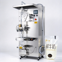 Machine d'emballage de liquides (lait) avec imprimante de codage couleur et date, haute vitesse, équipement de remplissage et de scellage de sachets en film PE