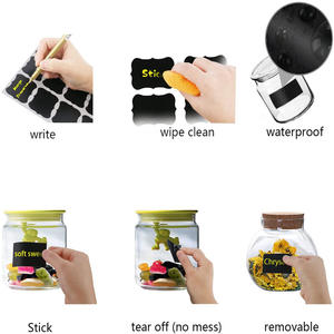 Reusable Blackboard <b>Sticker</b> Custom Shape Kitchen Jars <b>Glass</b> Bottle Spice Waterproof Chalkboard Labels - Product Image 2