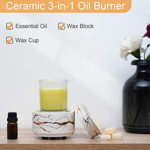 Aromaterapi balmumu erir elektrikli seramik yağ yakıcı balmumu eriyik sıcak Vintage çay işık ağda ısıtıcı kiti - Product Image 3