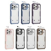 Nouvel arrivage Coque arrière en TPU mat pour téléphone de luxe Support de caméra en alliage d'aluminium et métal pour iPhone 15 Pro Max