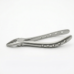 Forceps d'extraction dentaire professionnels en acier inoxydable à surface mate avec manche perforé pour l'élimination des molaires et des prémolaires - Product Image 1