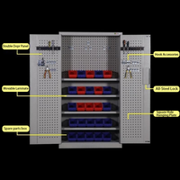 Armoire de rangement pour outils de véhicule OEM robuste, en acier renforcé, modulaire, 5 étagères, bleu et blanc, étagères personnalisables