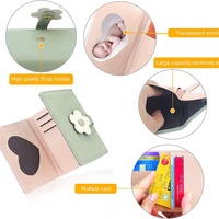 Portefeuille minimaliste moderne pour femme Boshiho en cuir PU avec motif floral, plusieurs emplacements pour cartes, fenêtre d'identification, porte-monnaie, fermeture à pression et fermeture éclair – Le cadeau idéal