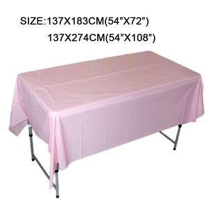 Disposable Rectangular Cheap Solid Macaron Color Table Cloth PE Plastic Birthday Party Dessert <b>Tablecloth</b> - Product Image 2