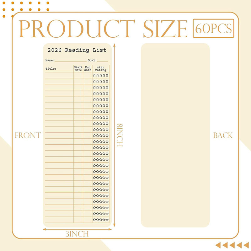 Marcadores de página beige de una sola cara (60 unidades) 249g
