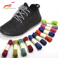 Lacets de chaussures personnalisés réfléchissants en polyester de 4,5 mm, 120 cm, avec emballage en tube à essai en plastique