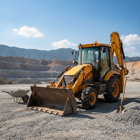 Penjualan Harga Pabrik Excavator Mini Beroda Diesel Backhoe Loader 3t 4t 4x4 Kuning/Hitam Buatan China