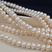 Fil de perles 7-8/10-12mm, perles d'eau douce naturelles, perles plates enfilées, collier de perles en vrac, accessoires semi-finis pour bricolage