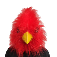 Halloween Red Bird Cartoon Funny Headgear Head Mask Novelty Costume Party Face Mask Cosplay Latex Custom Design Mask