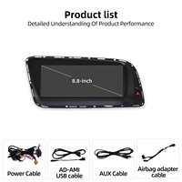 Système de navigation automobile compatible Audi Q5 8R (2009-2017) avec Android Auto et CarPlay sans fil, grand écran central sur tableau de bord