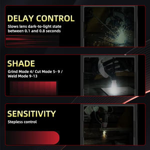 Casque <span class=keywords><strong>de</strong></span> soudage solaire à gradation automatique à grand écran 3.94 "x 3.66" True Color, capot large à <span class=keywords><strong>4</strong></span> <span class=keywords><strong>capteurs</strong></span> pour capuchon <span class=keywords><strong>de</strong></span> soudage à l'arc TIG MIG - Product Image 6