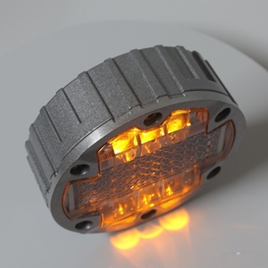 Luz de Advertencia LED para Tráfico, Seguridad Vial, Luz Solar LED Tipo Ojo de Gato, Empotrada, para Carreteras - Product Image 1