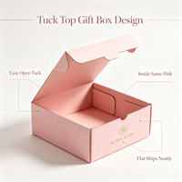 Boîte d'expédition ondulée rose pastel en kraft teinté doux, avec fermeture à rabat, en forme d'avion, pour emballage cadeau d'abonnement beauté, recyclable