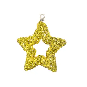 2023 Shambhala rhinestones Hollow out shining star charms beads for jewelry making keychain earring necklace ornaments Pendant