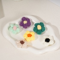 Grande fleur en tricot au crochet faite à la main Style de plante éternelle artificielle mignonne pour la décoration intérieure Fleur bouffante tissée à la main