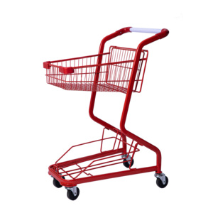 İki kat Metal alışveriş arabası arabaları çift katmanlar sepetli araba renkli sepet sepeti toplama arabası - Product Image 6