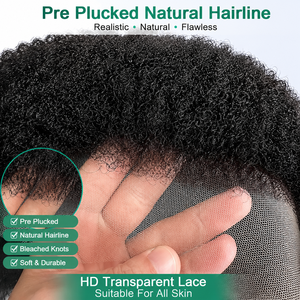 Toupet pour Homme Africain – Prothèse Capillaire Humaine Frisée Crépue Serrée 4C, Base Invisible en Dentelle et Closure pour un Aspect Afro Naturel - Product Image 4