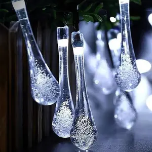 ไฟประดับพลังงานแสงอาทิตย์รูปหยดน้ำ 2 ม. + 10 ม. แสงสีขาวขุ่น เหมาะสำหรับตกแต่งภายนอกและสร้างบรรยากาศ - Product Image 2