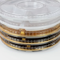 YS-25L Couvercle de conteneur alimentaire jetable en PET recyclable, plateau à emporter pour sucre/sushi/sashimi, logo personnalisable par gaufrage et estampage