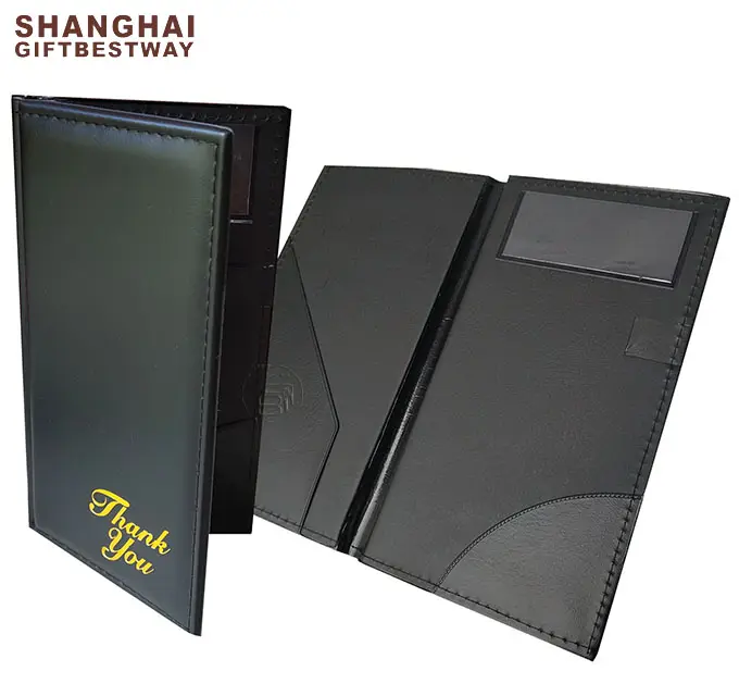 Personalized Pvc Bill Folder Faux Leather Holder Small Professional Check Presenter