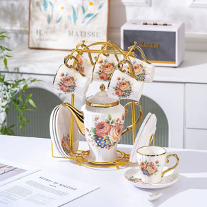 New Chinese Style Ceramic <b>Tea</b> <b>Set</b> High Grade Coffee Cup Afternoon <b>Tea</b> Plate Teapot Gift Box Wholesale - Product Image 2