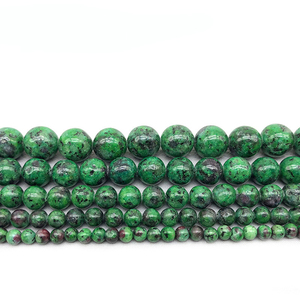 الحجر الطبيعي نوعية جيدة حجر يجمع بين الياقوت والزوسيت الزمرد العقيق جولة فضفاض الخرز 4 6 8 10 مللي متر اختيار الحجم لصنع المجوهرات - Product Image 6