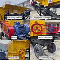 Concasseur mobile PC600*600 à vendre directement d'usine avec convoyeur pour le concassage de minerai, machine de concassage à marteaux pour calcaire