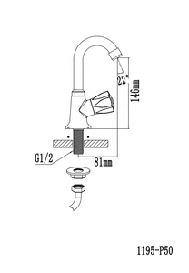 Giá tốt duy nhất xử lý Nhà bếp Vòi nước lạnh bồn rửa nhà bếp Vòi nhựa hiện đại hiện đại nhựa ngã ba vòi - Product Image 2