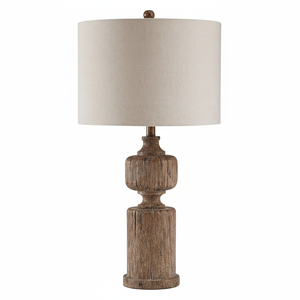 Décoration d'hôtel à la maison chaude grande qualité CE pour lampe de Table en fer approuvée UL conception en bois abat-jour de tambour courant alternatif prix de gros - Product Image 1