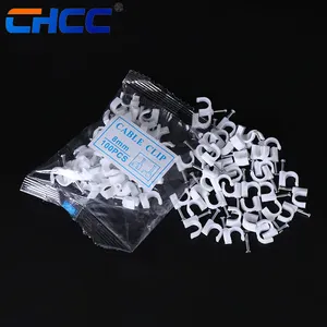 Wholesale Available 10mm Plastic Circle Round Tube Fixing Clip With Steel Nail