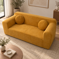 Canapé modulaire QINUO Orange 3 places, tissu texturé moderne, rembourré, écologique, pour salon, appartement, hôtel